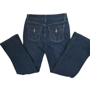DKNY Jeans Soho Dark Wash Bootcut Denim Flap Pocket Size 4R Mid‎ Rise Indigo